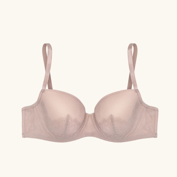 Third Love • Eyelash Lace Demi Bra nude beige Atmosphere soft padded underwire - Picture 6 of 13